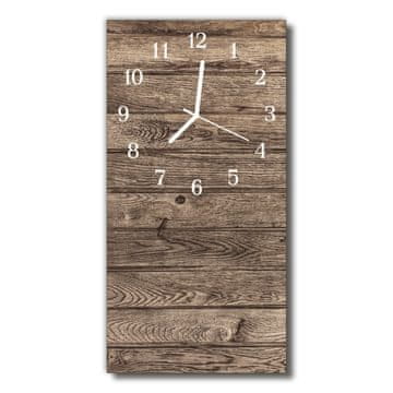 tulup.si Steklena navpična ura Les tiskani rjava 30x60 cm Bele kazalke