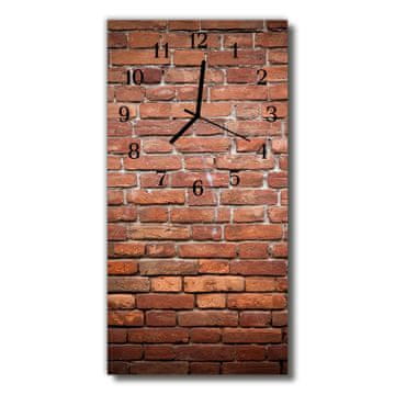 tulup.si Steklena navpična ura Klasična 3d rdeča zid 30x60 cm Črne kazalke