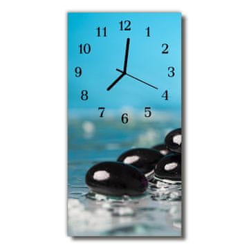 tulup.si Steklena navpična ura Narava obarvani kamni 30x60 cm Črne kazalke