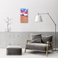 tulup.si Steklena navpična ura Barva platno 30x60 cm Črne kazalke