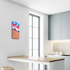 tulup.si Steklena navpična ura Barva platno 30x60 cm Črne kazalke