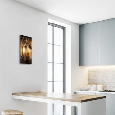 tulup.si Steklena navpična ura Grafike rjavi valovi 30x60 cm Bele kazalke