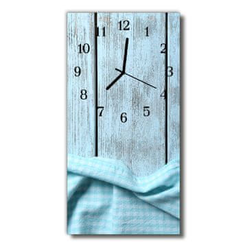 tulup.si Steklena navpična ura Les modra 30x60 cm Črne kazalke