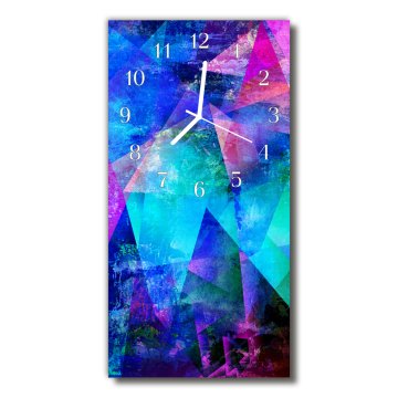 tulup.si Steklena navpična ura Grafike modra 30x60 cm Bele kazalke