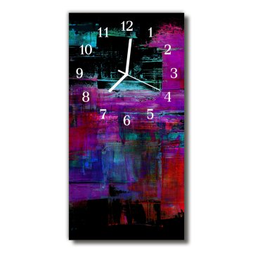 tulup.si Steklena navpična ura Art print naslikal barve 30x60 cm Bele kazalke