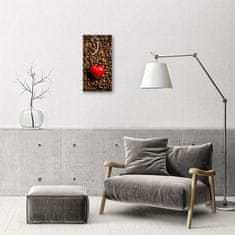 tulup.si Steklena navpična ura Barva kuhinja coffee bean heart 30x60 cm Bele kazalke