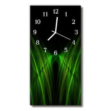 tulup.si Steklena navpična ura Pokrajina zelene linije abstrakcija 30x60 cm Bele kazalke