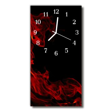tulup.si Steklena navpična ura Fire barva plamena 30x60 cm Bele kazalke