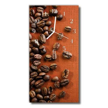 tulup.si Steklena navpična ura Kuhinja za kavo v zrnju rjava 30x60 cm Bele kazalke