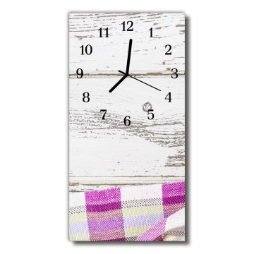 tulup.si Steklena navpična ura Kuhinja barvni namizni prt 30x60 cm Črne kazalke