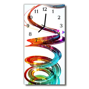 tulup.si Steklena navpična ura Art barva spirala 30x60 cm Črne kazalke