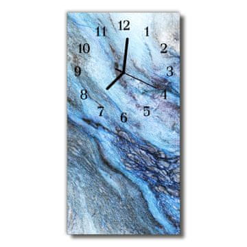 tulup.si Steklena navpična ura Naravni kamen modra 30x60 cm Črne kazalke