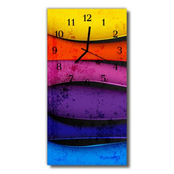 tulup.si Steklena navpična ura Art barvni barva črte 30x60 cm Črne kazalke