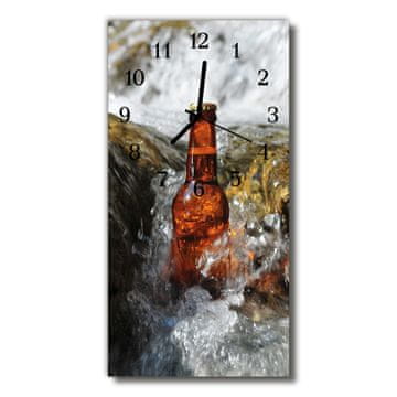 tulup.si Steklena navpična ura Steklenico piva vode 30x60 cm Črne kazalke