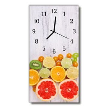 tulup.si Steklena navpična ura Barva sadja kuhinja 30x60 cm Črne kazalke