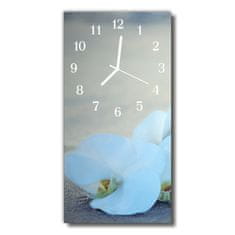 tulup.si Steklena navpična ura Bele orhideje 30x60 cm Bele kazalke