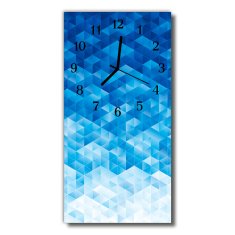 tulup.si Steklena navpična ura Art abstrakcija modre grafika 30x60 cm Črne kazalke