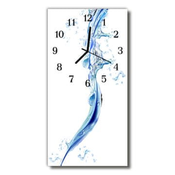 tulup.si Steklena navpična ura Narava kapljice barvo vode 30x60 cm Črne kazalke