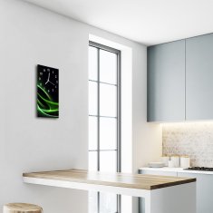 tulup.si Steklena navpična ura Člen abstrakcija črne črte 30x60 cm Bele kazalke