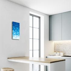 tulup.si Steklena navpična ura Art abstrakcija modre grafika 30x60 cm Črne kazalke