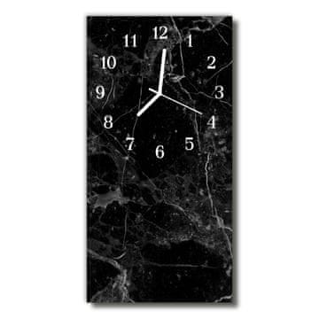 tulup.si Steklena navpična ura Grafit črna 30x60 cm Bele kazalke