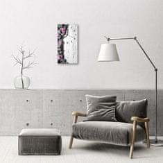 tulup.si Steklena navpična ura Cvetje orhideje obarvani kamni 30x60 cm Črne kazalke