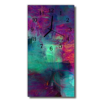 tulup.si Steklena navpična ura Povzetek barvne črte 30x60 cm Črne kazalke