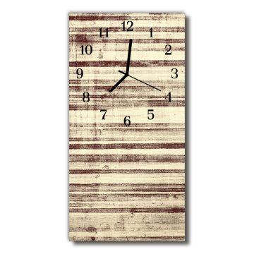 tulup.si Steklena navpična ura Povoščeno platno bež 30x60 cm Črne kazalke
