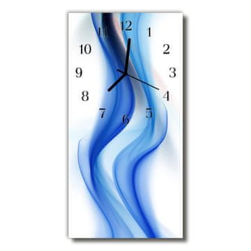 tulup.si Steklena navpična ura Art linije modri val 30x60 cm Črne kazalke