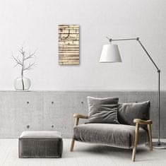 tulup.si Steklena navpična ura Povoščeno platno bež 30x60 cm Črne kazalke