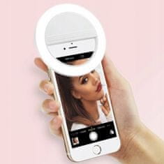 Selfie lučka za telefon, bela