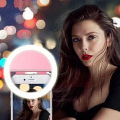 Selfie lučka za telefon, roza