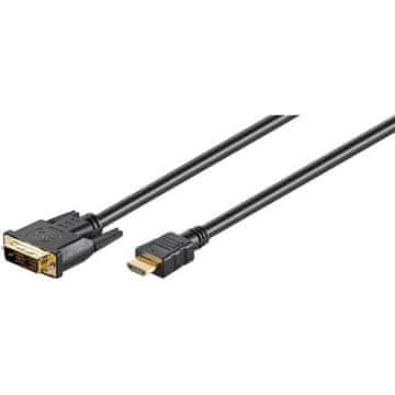 Goobay DVI-D / HDMI kabel, pozlačen, črn, 1,5 m
