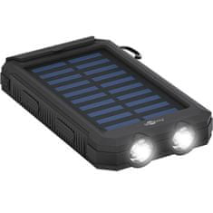 Goobay prenosna baterija PowerBank 8.0, na sončne celice, svetilka, 8000 mAh, črna