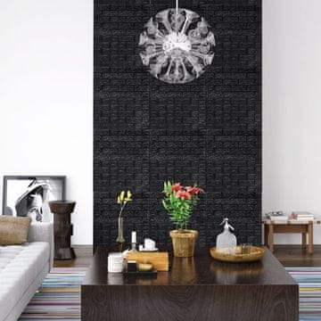 Vidaxl 3D tapete opeke samolepilne 40 kosov črne