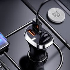 Joyroom Car Charger avtomobilski adapter, brezžična slušalka QC, 2x USB 2.1A 30W, črna