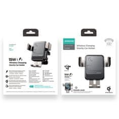 Joyroom Wireless Dashboard avtomobilsko držalo, Qi polnilna 15W, črna