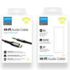 Joyroom Hi-Fi Audio kabel 3.5 mm jack - USB-C 2m, črna