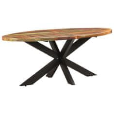 Greatstore Jedilna miza ovalna 200x100x75 cm trden predelan les
