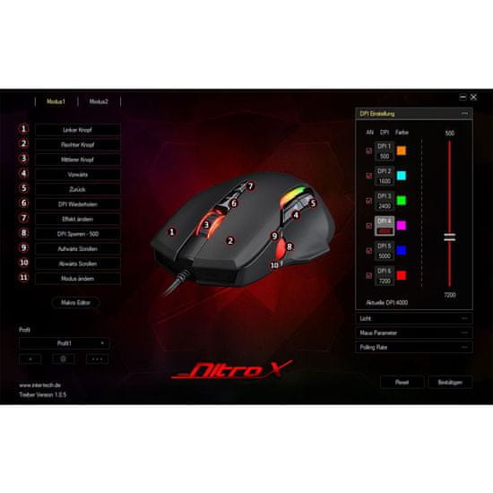 Inter-tech GT-200 Nitrox gaming miška, USB, RGB