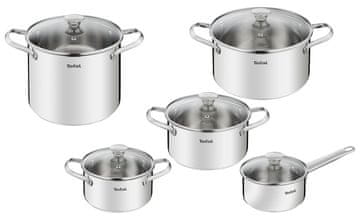Tefal Cook Eat 10-delni set posode, nerjavno jeklo (B921SA55)
