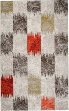 Chemex Preproga Jawa Moderna Debela Barvita E323A Ami Bež Kremna Rdeča Zelena