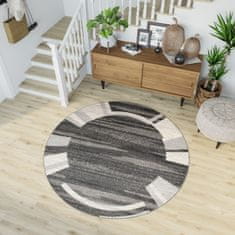 Chemex Preproga Sari Kolo Moderno S Skandinavskimi Vzorci 3443A Črna 150x150 cm
