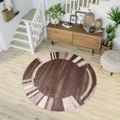 Chemex Preproga Sari Kolo Moderno S Skandinavskimi Vzorci 3443A Rjava 150x150 cm