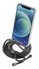 CellularLine Neck-Case zaščitni ovitek s črno vrvico za okoli vratu za Apple iPhone 12 Mini, prozoren (NECKCASEIPH12K)