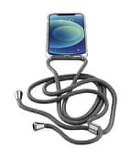 CellularLine Neck-Case zaščitni ovitek s črno vrvico za okoli vratu za Apple iPhone 12 Mini, prozoren (NECKCASEIPH12K)