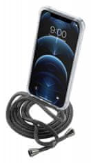 CellularLine Neck-Case zaščitni ovitek s črno vrvico za okoli vratu za Apple iPhone 12 Pro, prozoren (NECKCASEIPH12MAXK)