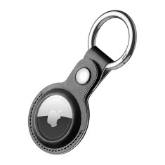 Dux Ducis Leather Key Ring ovitek za Apple AirTag, črna