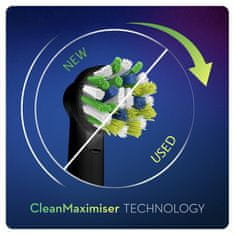 CrossAction glava ščetke s tehnologijo CleanMaximiser, črna serija, pakiranje z 4 kosoma