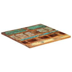 Greatstore Kvadratna mizna plošča 80x80 cm 25-27 mm trden predelan les